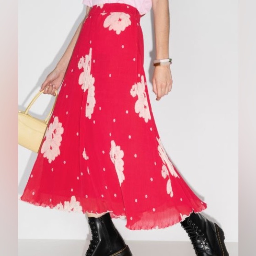 Gianni Pleated Georgette Skirt Lollipop